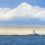 PROVINCETOWN SKYLINE, oil on canvas, 5 x 7"